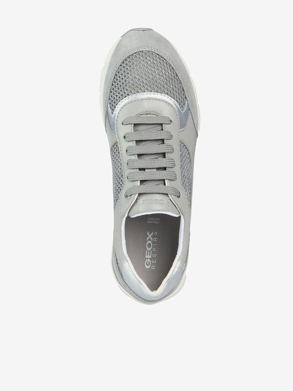 Geox Šedé dámské tenisky s koženými detaily Geox Sukie