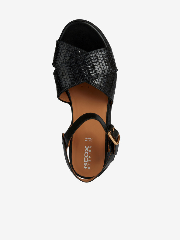 Geox Černé dámské kožené sandálky Geox Eolie