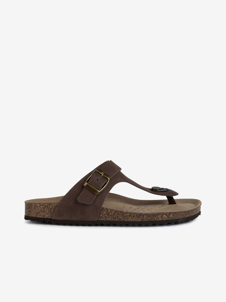 Geox Hnědé dámské žabky Geox Brionia