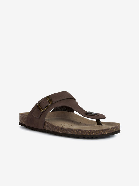 Geox Hnědé dámské žabky Geox Brionia