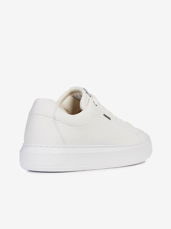 Geox Bílé pánské kožené tenisky Geox Deiven