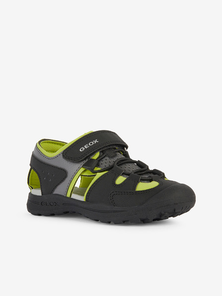 Geox Zeleno-černé chlapecké outdoorové sandály Geox Vaniett