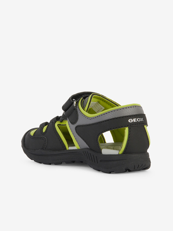 Geox Zeleno-černé chlapecké outdoorové sandály Geox Vaniett
