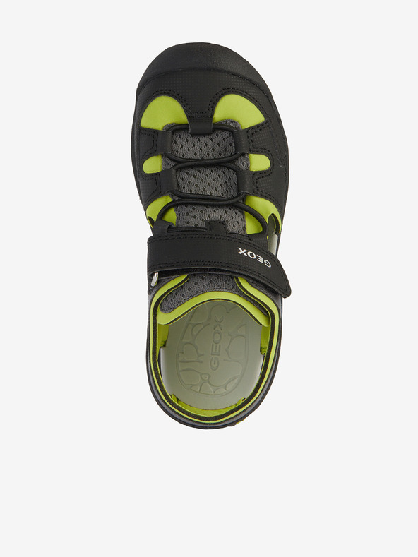 Geox Zeleno-černé chlapecké outdoorové sandály Geox Vaniett