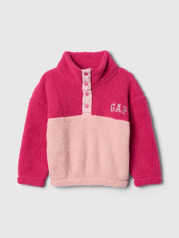 GAP Baby sherpa mikina s logem GAP