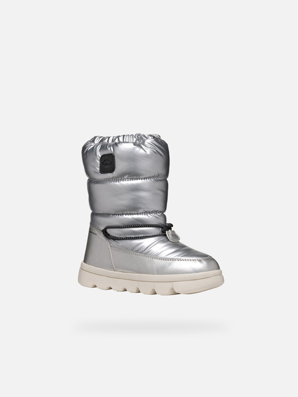Geox Stříbrná dívčí zimní obuv Geox Willabooa