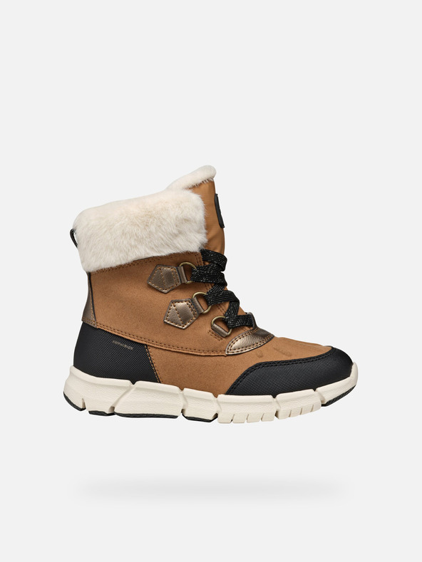 Geox Světle hnědá dívčí kotníková obuv Geox Flexyper AB