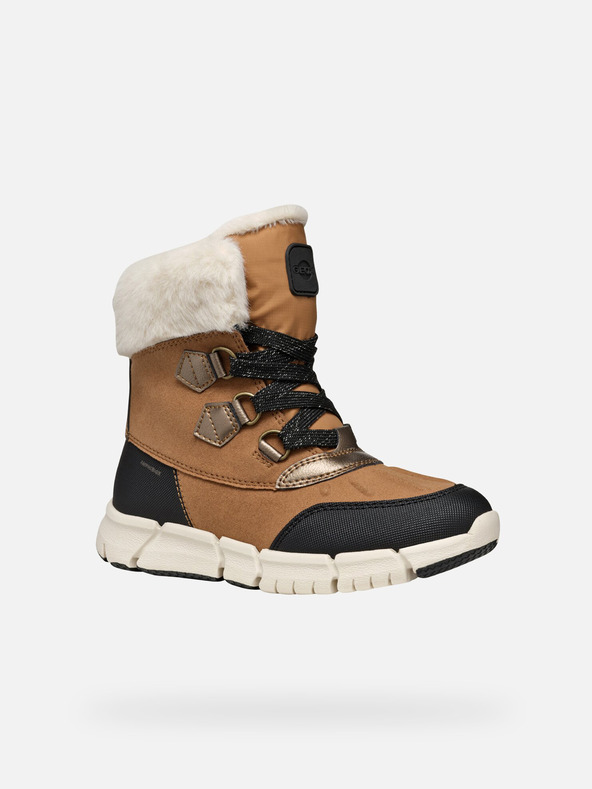 Geox Světle hnědá dívčí kotníková obuv Geox Flexyper AB