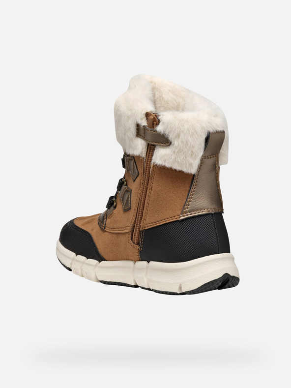 Geox Světle hnědá dívčí kotníková obuv Geox Flexyper AB