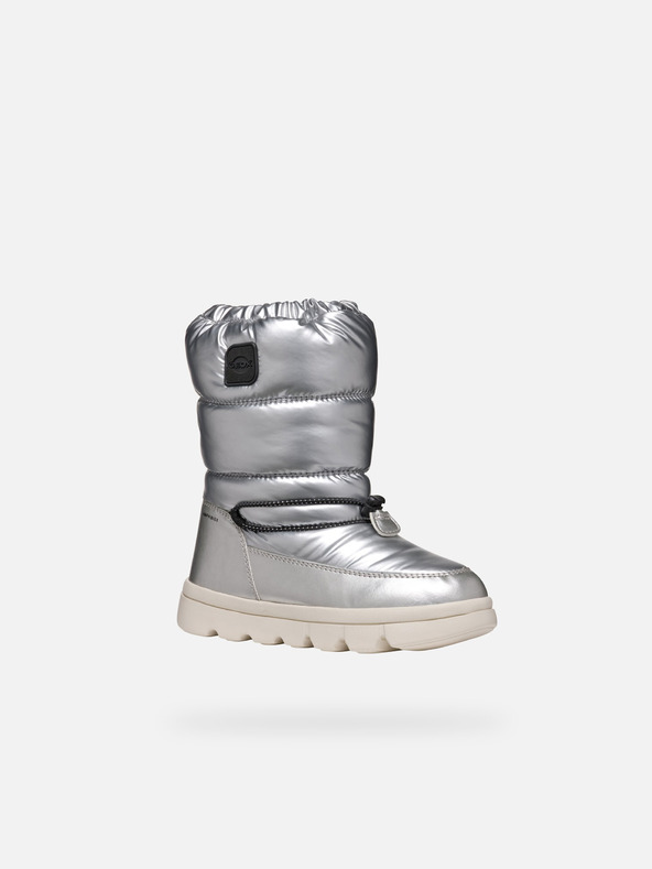 Geox Stříbrná dívčí zimní obuv Geox Willabooa
