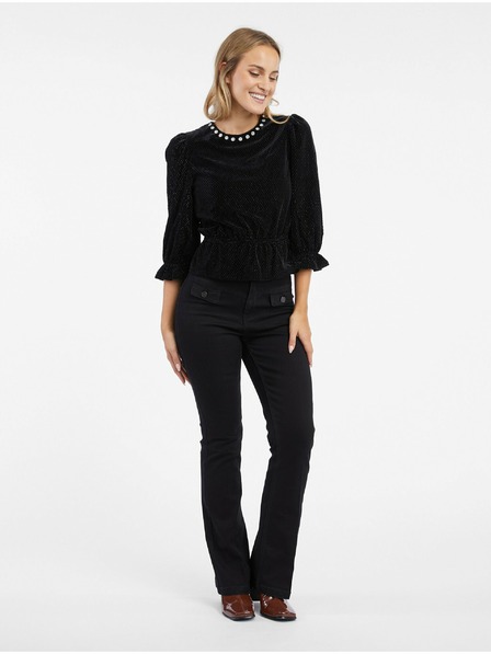 Orsay Černá dámská sametová halenka ORSAY