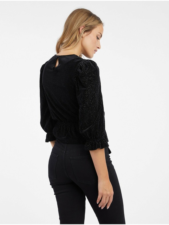 Orsay Černá dámská sametová halenka ORSAY