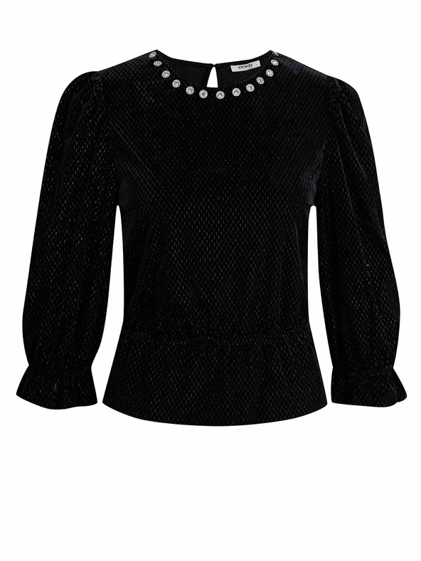 Orsay Černá dámská sametová halenka ORSAY