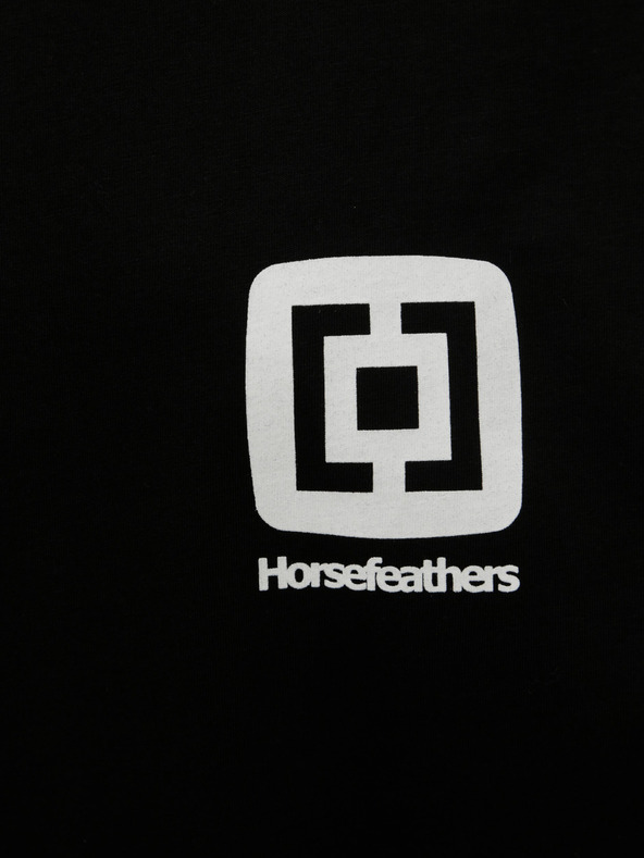 Horsefeathers Černé pánské tričko s potiskem a krátkým rukávem Horsefeathers Mini Logo