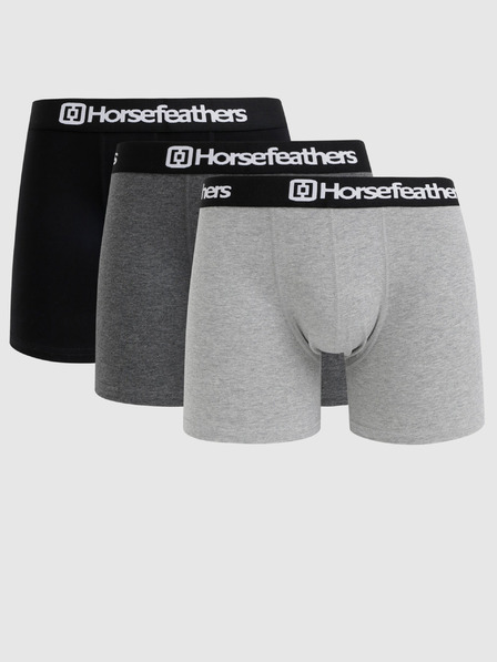 Horsefeathers Sada tří boxerek v šedé a černé barvě Horsefeathers Dynasty
