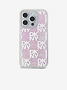 DKNY Liquid Glitter Checkered Pattern Zadní Kryt pro iPhone 15 Pro Pink DKNY