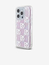 DKNY Liquid Glitter Checkered Pattern Zadní Kryt pro iPhone 15 Pro Pink DKNY