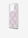 DKNY Liquid Glitter Checkered Pattern Zadní Kryt pro iPhone 15 Pro Pink DKNY