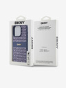 DKNY PU Leather Repeat Pattern Tonal Stripe Zadní Kryt pro iPhone 15 Pro Blue DKNY
