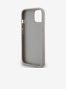 DKNY PU Leather Checkered Pattern and Stripe Zadní Kryt pro iPhone 14 Beige DKNY