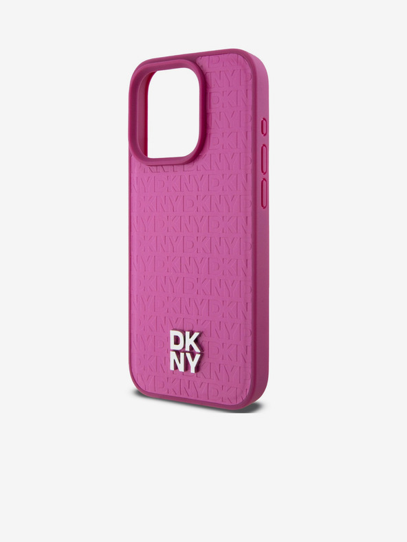 DKNY PU Leather Repeat Pattern Stack Logo Magsafe Zadní Kryt pro iPhone 15 Pro Max Pink DKNY