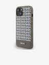 DKNY PU Leather Repeat Pattern Bottom Stripe MagSafe Zadní Kryt pro iPhone 14 Brown DKNY