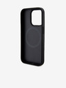 DKNY PU Leather Repeat Pattern Bottom Stripe MagSafe Zadní Kryt pro iPhone 15 Pro Max Black DKNY