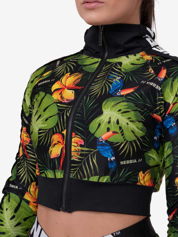 Nebbia High-energy dámská crop bunda 564 Nebbia Jungle green