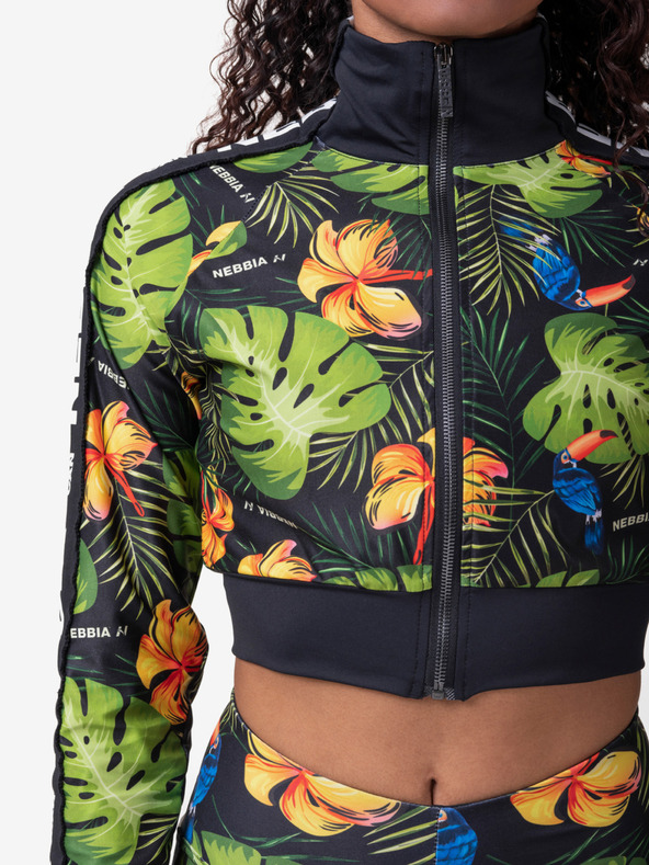 Nebbia High-energy dámská crop bunda 564 Nebbia Jungle green