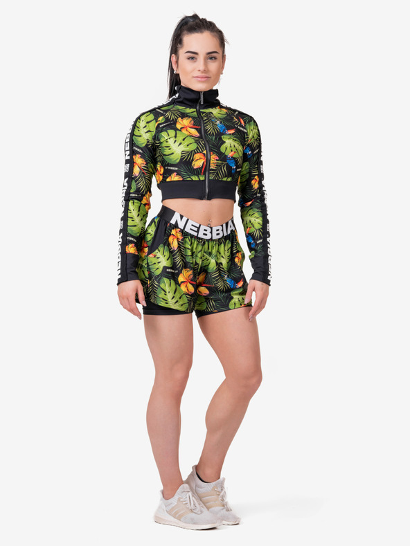Nebbia High-energy dámská crop bunda 564 Nebbia Jungle green