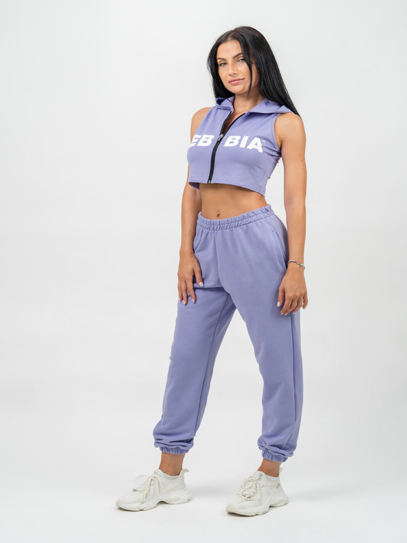Nebbia Crop mikina bez rukávů MUSCLE MOMMY 258