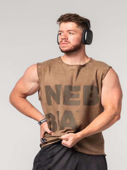 Nebbia Washed-off mikina bez rukávů BEASTIN' 361
