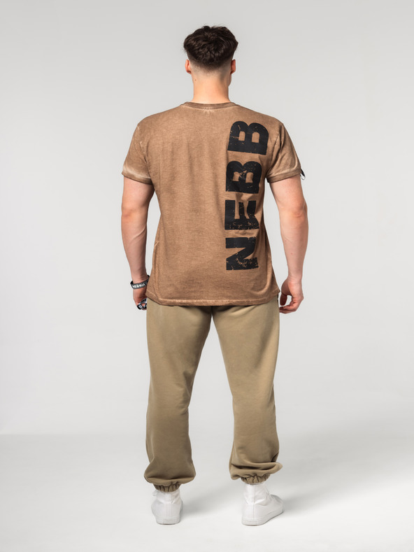 Nebbia Washed-off bavlnený tričko MAX OUT 357