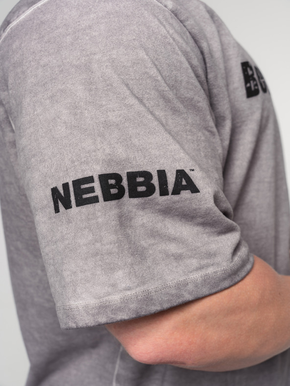 Nebbia Washed-off bavlnený heavyweight tričko GRIND 370