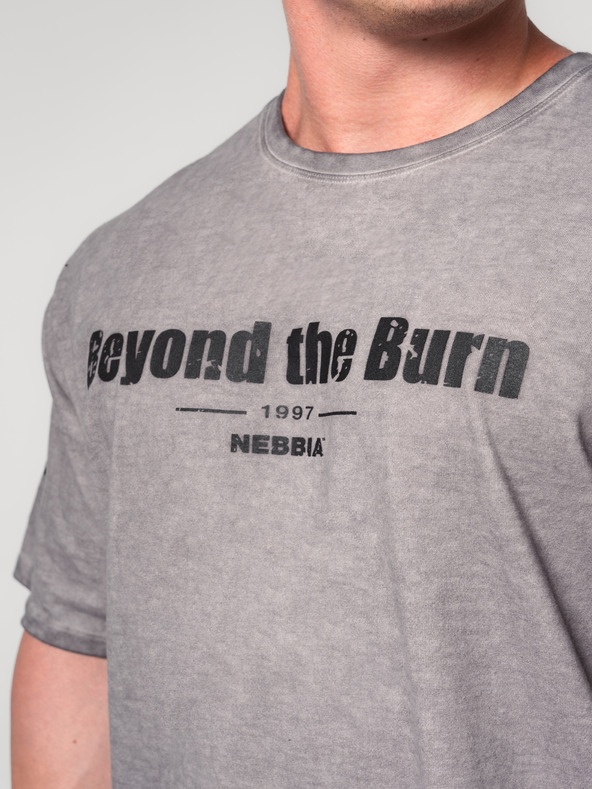 Nebbia Washed-off bavlnený heavyweight tričko GRIND 370