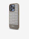 DKNY PU Leather Repeat Pattern Bottom Stripe MagSafe Zadní Kryt pro iPhone 12/12 Pro Brown DKNY