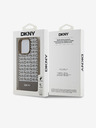 DKNY PU Leather Repeat Pattern Bottom Stripe MagSafe Zadní Kryt pro iPhone 12/12 Pro Brown DKNY