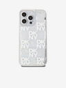 DKNY Liquid Glitter Checkered Pattern Zadní Kryt pro iPhone 15 Pro Max Transparent DKNY