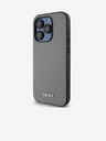 DKNY PU Leather Silver Metal Logo Magsafe Zadní Kryt pro iPhone 15 Pro Grey DKNY