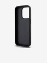 DKNY PU Leather Silver Metal Logo Magsafe Zadní Kryt pro iPhone 15 Pro Grey DKNY