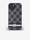 DKNY PU Leather Checkered Pattern and Stripe Zadní Kryt pro iPhone 13 Black DKNY