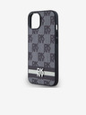 DKNY PU Leather Checkered Pattern and Stripe Zadní Kryt pro iPhone 13 Black DKNY