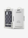DKNY PU Leather Checkered Pattern and Stripe Zadní Kryt pro iPhone 13 Black DKNY