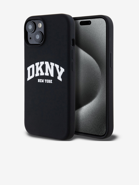 DKNY Liquid Silicone Arch Logo MagSafe Zadní Kryt pro iPhone 15 Black DKNY