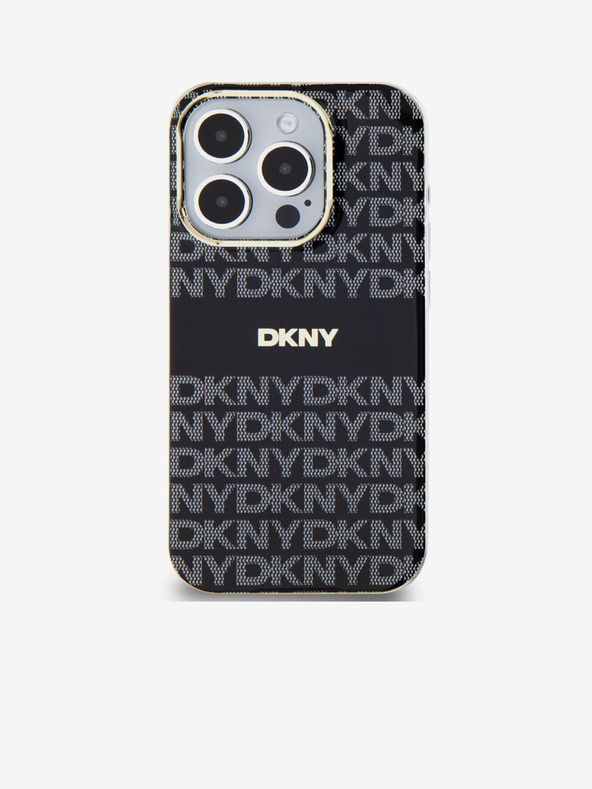 DKNY PC/TPU Repeat Pattern Tonal Stripe Magsafe Zadní Kryt pro iPhone 15 Pro Black DKNY
