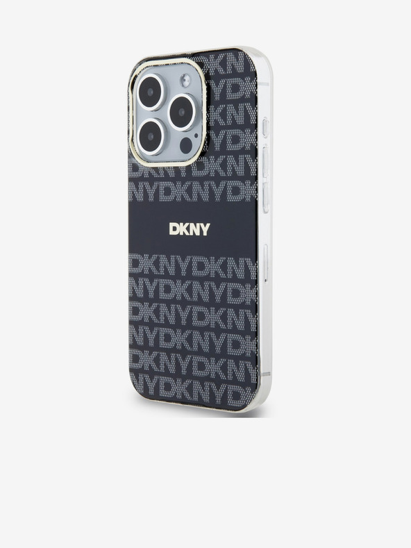 DKNY PC/TPU Repeat Pattern Tonal Stripe Magsafe Zadní Kryt pro iPhone 15 Pro Black DKNY