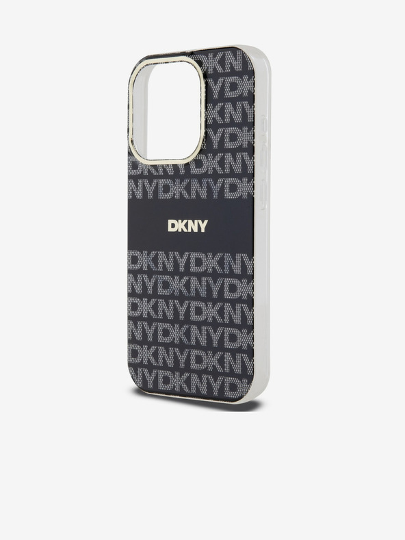 DKNY PC/TPU Repeat Pattern Tonal Stripe Magsafe Zadní Kryt pro iPhone 15 Pro Black DKNY