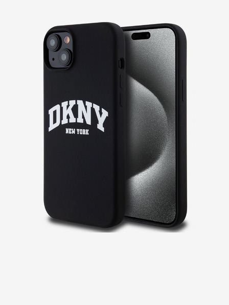 DKNY Liquid Silicone Arch Logo MagSafe Zadní Kryt pro iPhone 15 Plus Black DKNY
