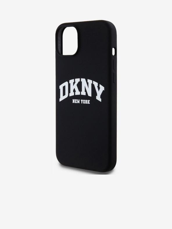 DKNY Liquid Silicone Arch Logo MagSafe Zadní Kryt pro iPhone 15 Plus Black DKNY