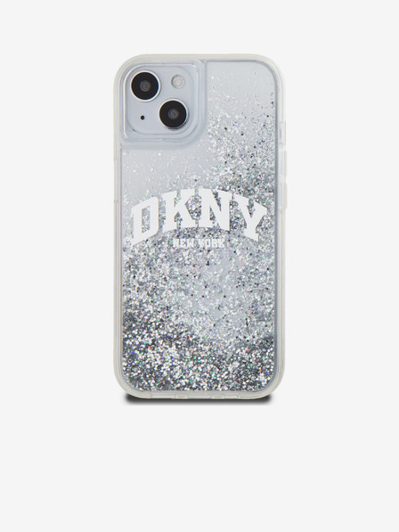 DKNY Liquid Glitter Arch Logo Zadní Kryt pro iPhone 14 Transparent DKNY
